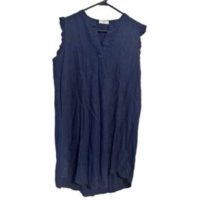 Anthropologie Navy Linen Dress size Small